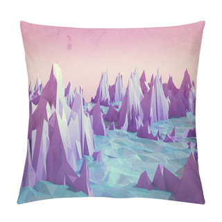 Personality  Low Poly Mountains Landscape With Water. Pillow Covers