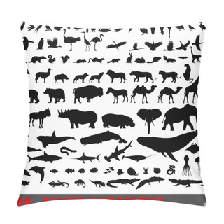 Personality  Set Of 100 Very Detailed Animal Silhouettes Pillow Covers
