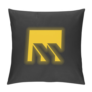 Personality  Brasilia Metro Logo Yellow Glowing Neon Icon Pillow Covers