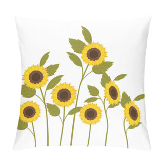Personality  Pattern Of Sunflowers Isolated Icon Pillow Covers