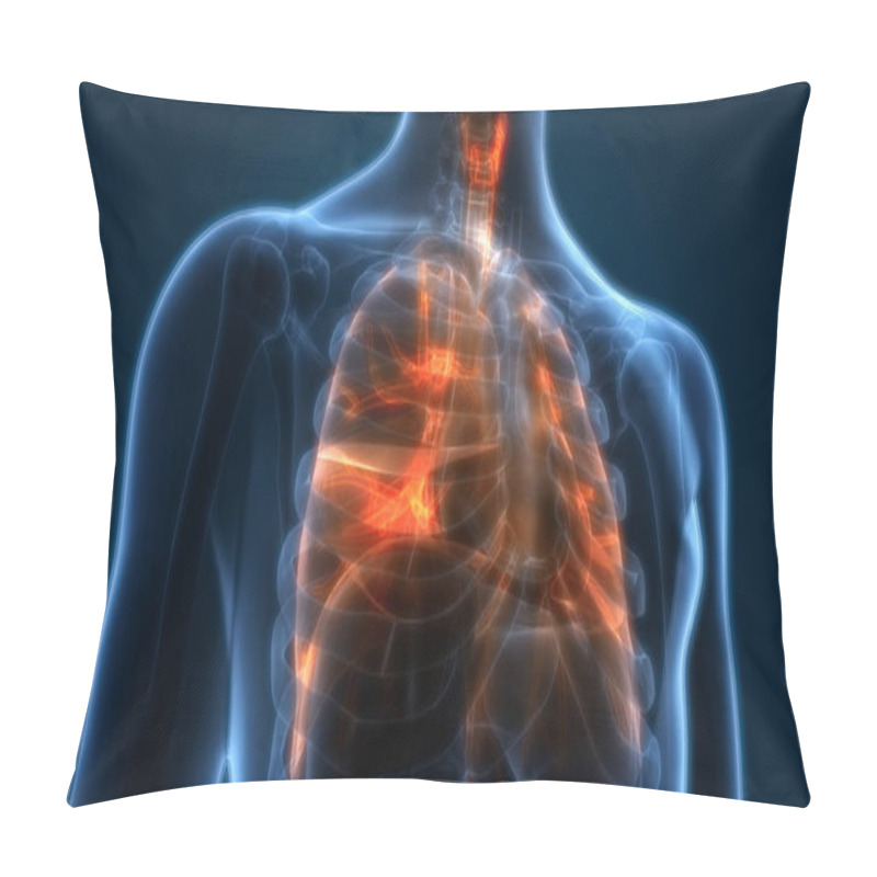 Personality  Human Respiratory System Lungs Anatomy. 3D Pillow Covers