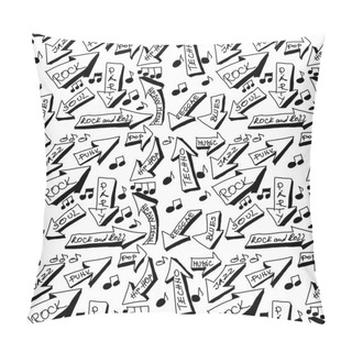 Personality  Doodle Music Word Seamless Texture And Pattern Pillow Covers