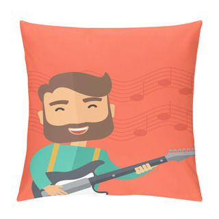 Personality  Musician Is Playing Electrical Guitar Pillow Covers