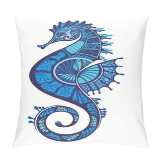 Personality  Seahorse On Isolated White  Background Pillow Covers