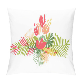 Personality  Tropical Flower Leaf Bouquet, Tropic Paradise Pillow Covers