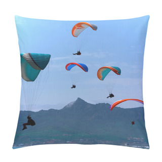 Personality  Paragliders Soaring Over The Mountains Pillow Covers