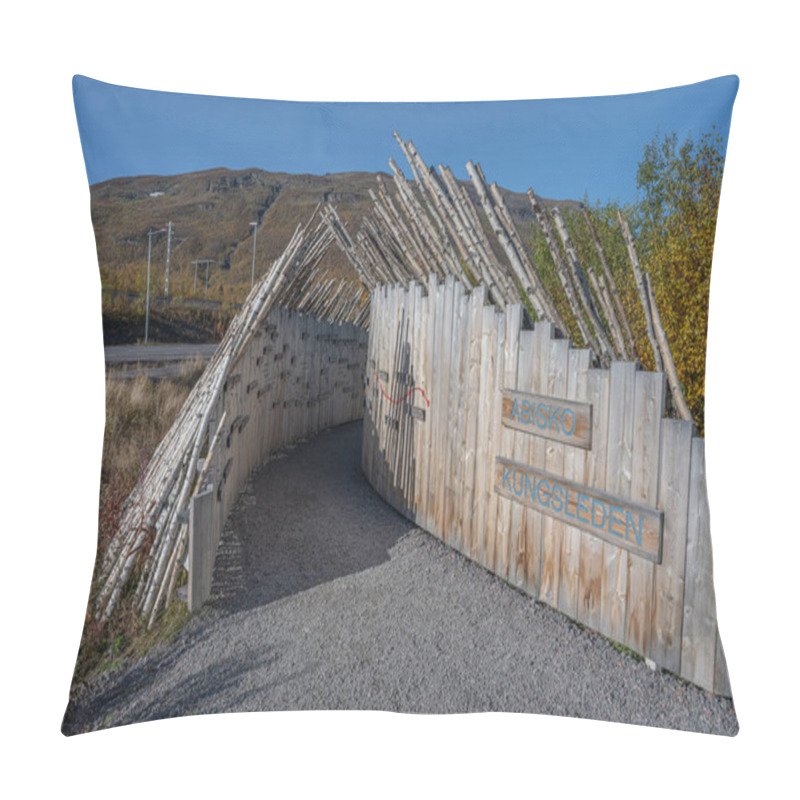 Personality  Sunny Fall Autumn View Of Kungsleden Hiking Path In Abisko National Park Kiruna Municipality Lapland Sweden. Pillow Covers