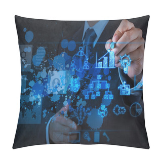 Personality  Businessman Hand With The Art Of Business Pillow Covers