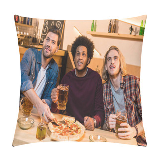 Personality  Friends With Beer Watching Match In Bar  Pillow Covers