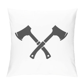 Personality  Lumberjack Axes Crossed FIsolated On White Background Vector Object Pillow Covers