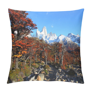 Personality  Beautiful Nature Landscape With Mt. Fitz Roy As Seen In Los Glaciares National Park, Patagonia, Argentina Pillow Covers