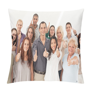 Personality  Multi-Ethnic Group Thumbs Up Pillow Covers