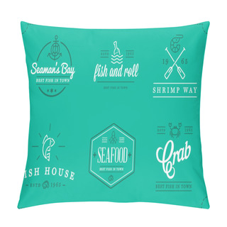 Personality  Set Of Sea Food Elements Pillow Covers