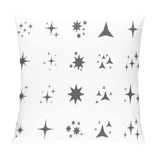 Personality  Set Of Stars Sparkles, Flat Design Pillow Covers