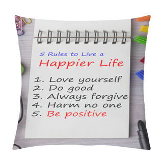 Personality  Rules To Live A Happier Life Pillow Covers