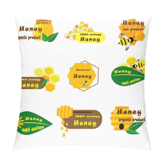 Personality   Vector Illustration Logo. Honey, Bee, Wasp In Flat Style Icon On White Background. . Pillow Covers