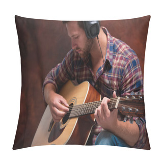 Personality  Musician Playing Acoustic Guitar Pillow Covers