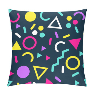 Personality  Memphis Vector Seamless Pattern With Geometric Elements. Retro B Pillow Covers