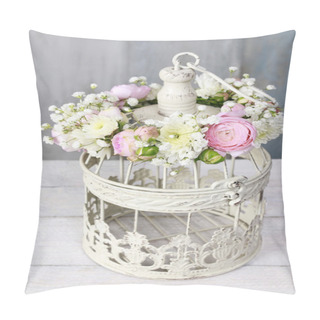 Personality  Floral Arrangement With Pink Peonies, Tiny Roses, Chrysanthemums Pillow Covers