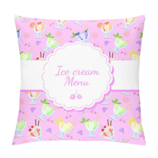 Personality  Vector Background For Ice Cream Menu. Pillow Covers