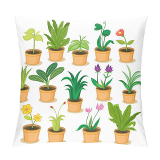 Personality  Potted Plants And Flowers Pillow Covers