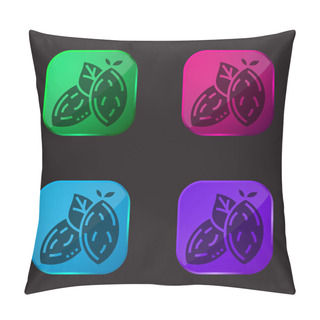 Personality  Almond Four Color Glass Button Icon Pillow Covers