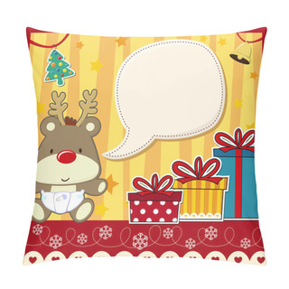 Personality  Christmas Card Baby Rudolph Pillow Covers
