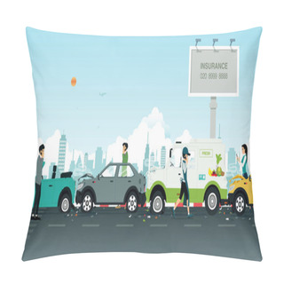 Personality  Car Crash On The Road Pillow Covers