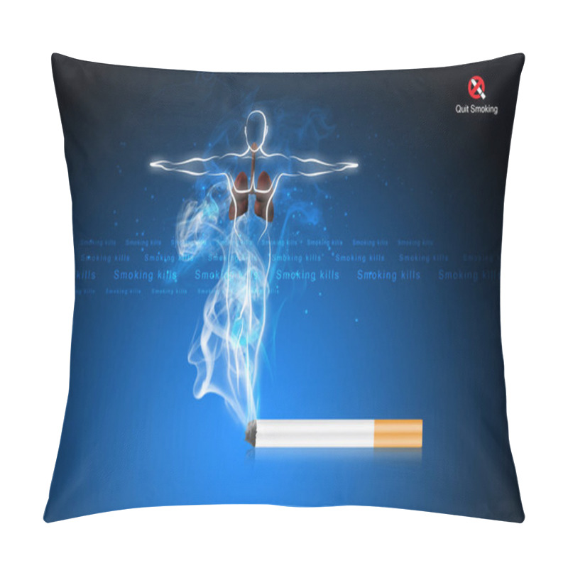 Personality  Digital Illustration Of Smoking Kills Human Body Pillow Covers