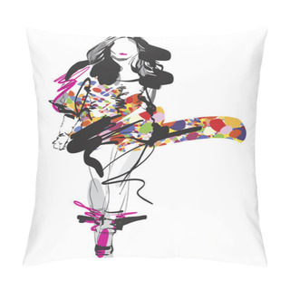 Personality  Woman Fashion Model Pillow Covers