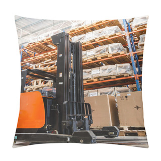 Personality  Large Modern Warehouse With Forklifts Pillow Covers
