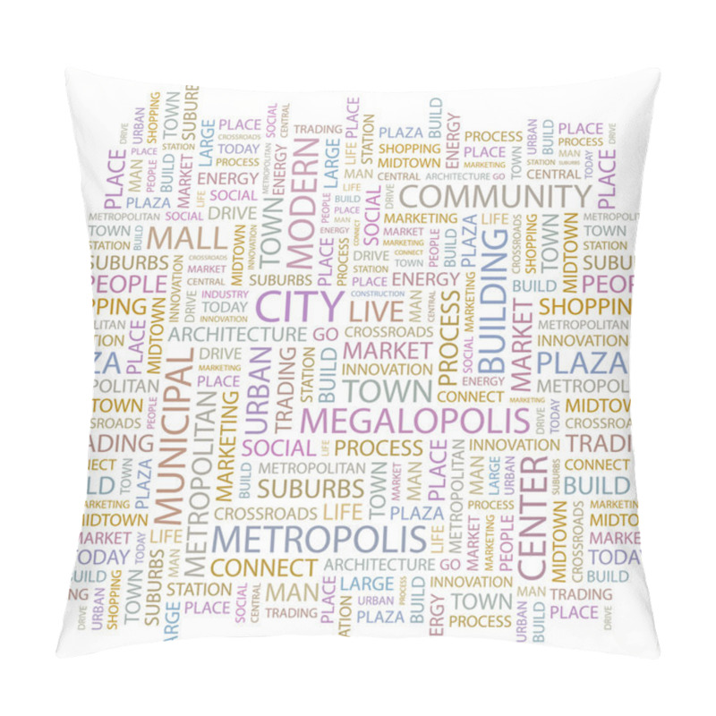 Personality  CITY. Word collage on white background. pillow covers
