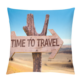 Personality  Time To Travel Wooden Sign Pillow Covers