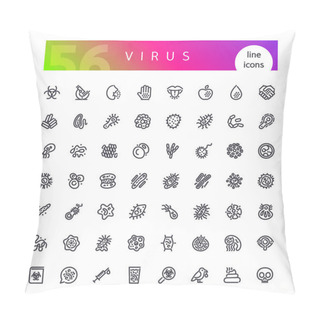 Personality  Virus Line Icons Set Pillow Covers