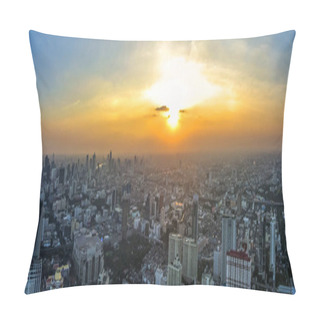 Personality  Aerial View Of Big City At Sunset Pillow Covers