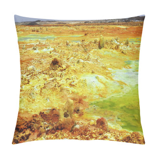 Personality  Dallol Mountain Rising 50-60 Ms.over The Salt Flats. Danakil-Ethiopia. 0333-2 Pillow Covers