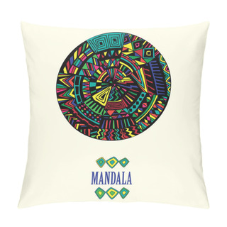 Personality  Hand-drawn Mandala In Geometric Style Pillow Covers