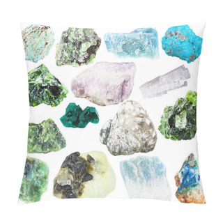 Personality  Set Of Different Natural Mineral Gems And Crystals Pillow Covers