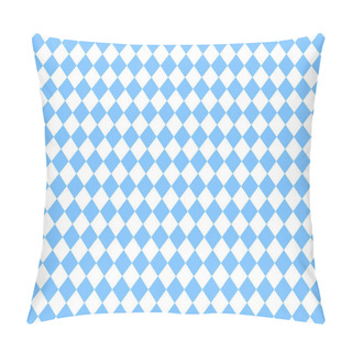 Personality  Seamless Big Straight Diamond Pattern Oktoberfest Light Blue And White Pillow Covers