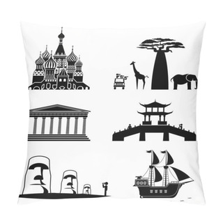 Personality  Travel Icons. Pillow Covers