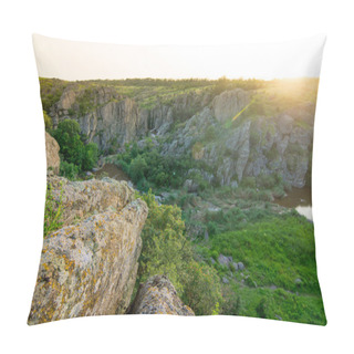 Personality  Rocky Landscape On Sunset With Soft Light Pillow Covers