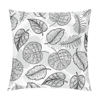 Personality  Beautiful Leaf Line Art Seamless Pattern Pillow Covers