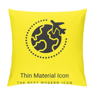 Personality  Airplane Minimal Bright Yellow Material Icon Pillow Covers
