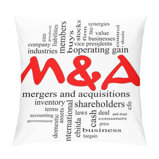 Personality  M & A (Mergers And Acquisitions) Word Cloud Concept In Red & Black Pillow Covers