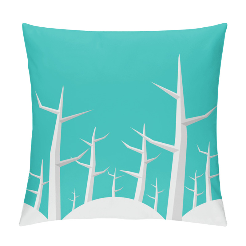 Personality  Geometric white trees without leaves pillow covers
