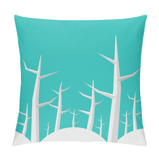 Personality  Geometric White Trees Without Leaves Pillow Covers