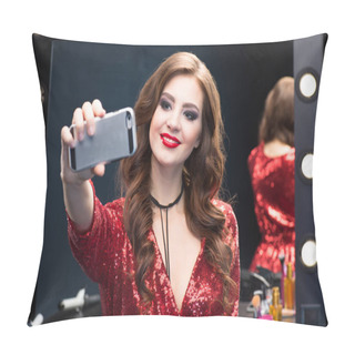 Personality  Woman Making Selfie  Pillow Covers