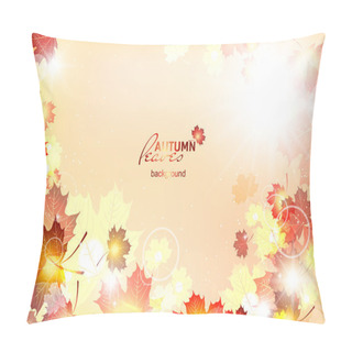 Personality  Vector Illustration Of Bright Sunny Autumn Background With Falli Pillow Covers
