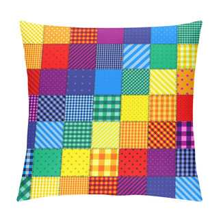 Personality  Patchwork Pattern Of Rainbow Colors. Pillow Covers