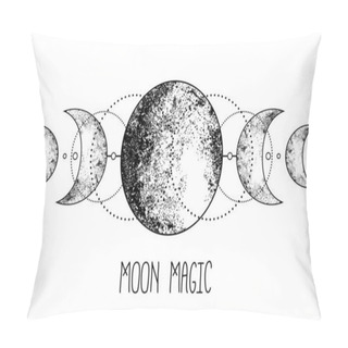 Personality  Triple Moon Pagan Wicca Moon Goddess Symbol. Three-faced Goddess Pillow Covers